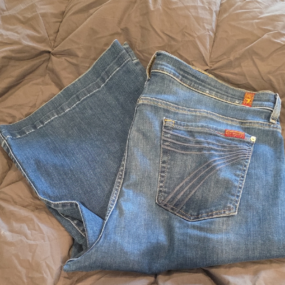 7 For All Mankind Classic Blue Boot Cut Jeans